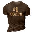 1 Coach - Number One Team Gift Tee 3D Print Casual Tshirt Brown