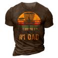 1 Dad Disc Golf Gift Number One Father Frisbee Golfing Disk 3D Print Casual Tshirt Brown