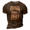 15 Years Old Fisherman Born In 2007 Fisherman 15Th Birthday 3D Print Casual Tshirt Brown