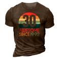 30Th Birthday Vintage Retro 30 Years Old Awesome Since 1992 Gift 3D Print Casual Tshirt Brown