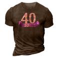 40Th Birthday Party Squad I Purple Group Photo Decor Outfit 3D Print Casual Tshirt Brown