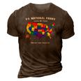 All 63 Us National Parks Design For Campers Hikers Walkers 3D Print Casual Tshirt Brown