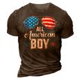 All American Boy Us Flag Sunglasses For Matching 4Th Of July 3D Print Casual Tshirt Brown