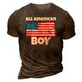 All American Boy Usa Flag Distressed 4Th Of July 3D Print Casual Tshirt Brown