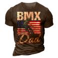 American Flag Bmx Dad Fathers Day Funny 4Th Of July 3D Print Casual Tshirt Brown