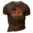 American Grown Dominican Roots Dominica Flag 3D Print Casual Tshirt Brown