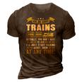 Ask Me About Trains Funny Train And Railroad 3D Print Casual Tshirt Brown