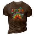 Auntie Of The Birthday Girl Rainbow Theme Matching Family 3D Print Casual Tshirt Brown