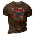 Autism Awareness I Wear Puzzle For My Cousin 3D Print Casual Tshirt Brown