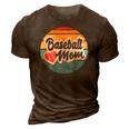 Baseball Mom Vintage Retro - Gift For Mother 3D Print Casual Tshirt Brown