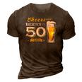 Cheers And Beers To 50 Years 50Th Funny Birthday Party Gift 3D Print Casual Tshirt Brown