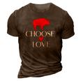 Choose Love Buffalo Red And White 3D Print Casual Tshirt Brown