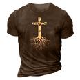 Christian Cross Roots Faith 3D Print Casual Tshirt Brown