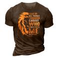 Christian I Can Do All Things Through Christ Lion Faith 3D Print Casual Tshirt Brown