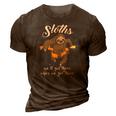 Cool Animal Gift Clothes For Men Women Kids Funny Lazy Sloth 3D Print Casual Tshirt Brown