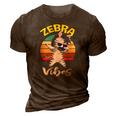Dabbing Zebra Vibes Zoo Animal Gifts For Men Women Kids 3D Print Casual Tshirt Brown