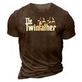 Dad Of Twins Proud Father Of Twins Classic Overachiver 3D Print Casual Tshirt Brown