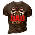 Dad Pit Crew Race Car Birthday Party Racing Family 3D Print Casual Tshirt Brown