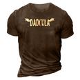 Dadcula Halloween Dad Dracula Funny Halloween 3D Print Casual Tshirt Brown