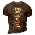 Dear Dad Thanks For Picking Up My Poop Happy Fathers Day Dog 3D Print Casual Tshirt Brown