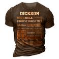 Dickson Name Gift Dickson Born To Rule 3D Print Casual Tshirt Brown