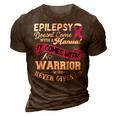 Epilepsy Doesnt Come With A Manual It Comes With A Warrior Who Never Gives Up Purple Ribbon Epilepsy Epilepsy Awareness 3D Print Casual Tshirt Brown