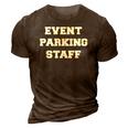 Event Parking Staff Attendant Traffic Control 3D Print Casual Tshirt Brown