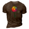 Faith Cross Flower Rainbow Christian Gift 3D Print Casual Tshirt Brown
