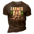 Farmer Dad Father Daddy Farm Farming Farmers Tractor Gift 3D Print Casual Tshirt Brown
