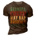 Father Grandpa Warning May Nap Suddenly 86 Family Dad 3D Print Casual Tshirt Brown