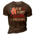 Flip Flops Fireworks And Freedom 4Th Of July V2 3D Print Casual Tshirt Brown