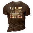 Freedom Over Fear - Pro Gun Rights 2Nd Amendment Guns Flag 3D Print Casual Tshirt Brown