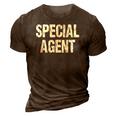 Funny Fathers Day Gift Special Agent Hero 3D Print Casual Tshirt Brown