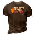 Funny Girls Womens Basketball Dad Coach 3D Print Casual Tshirt Brown