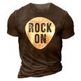 Funny Guitarist Guitar Pick Rock On Music Band 3D Print Casual Tshirt Brown