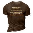 Funny Pro Choice Vaccines My Body My Choice 3D Print Casual Tshirt Brown Funny Pro Choice Vaccines My Body My Choice 3D Print Casual Tshirt Brown