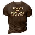 Funny Snakes And Sparklers All I Like 4Th Of July 3D Print Casual Tshirt Brown