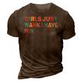 Girls Just Want To Have Fundamental Human Rights Feminist V2 3D Print Casual Tshirt Brown
