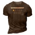 Government Very Bad Would Not Recommend 3D Print Casual Tshirt Brown