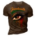 Happy Juneteenth 1865 Bright Eyes Melanin Retro Black Pride 3D Print Casual Tshirt Brown