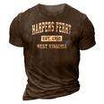 Harpers Ferry West Virginia Wv Vintage Established Sports 3D Print Casual Tshirt Brown