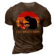 I Do What I Want Funny Black Cat Gifts For Women Men Vintage 3D Print Casual Tshirt Brown