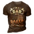 Im A Dad And Baker Funny Fathers Day & 4Th Of July 3D Print Casual Tshirt Brown