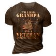 Im A Dad Grandpa Funny Veteran Fathers Day 3D Print Casual Tshirt Brown