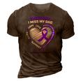 In Memory Dad Purple Alzheimers Awareness 3D Print Casual Tshirt Brown