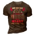 Jesica Name Gift And God Said Let There Be Jesica 3D Print Casual Tshirt Brown