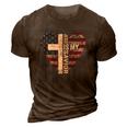 Jesus Is My Savior Usa Christian Faith Cross On Back 3D Print Casual Tshirt Brown