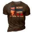 Joe Biden Confused Merry Happy Funny 4Th Of July 3D Print Casual Tshirt Brown