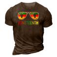 Juneteenth Sunglasses Black Pride Flag Fists Men Women 3D Print Casual Tshirt Brown