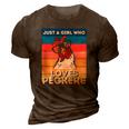 Just A Girl That Loves Peckers Funny Chicken Woman Tee 3D Print Casual Tshirt Brown
